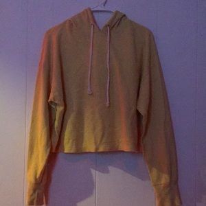 Yellow cropped hoodie long sleeve